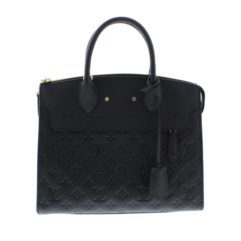 Louis Vuitton Pont Neuf MM Black Leather Implant Handbag
